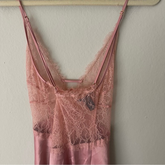 Victoria's Secret Babydoll Lace Satin Slip Dress  in Pink Medium - Picture 7 of 10